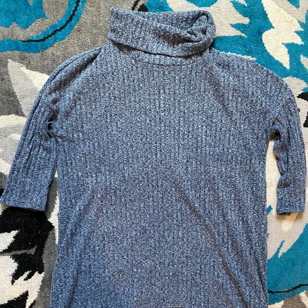 Sonoma 3/4 sleeve top grey turtle neck